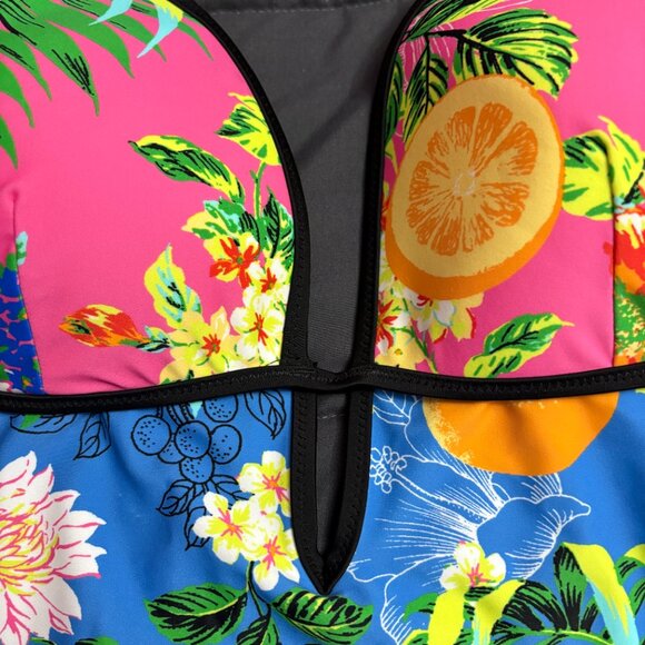 Bar III Women's Printed Plunge-Neck Tropical-Print Tankini - Size: Large - NWT - Picture 5 of 15